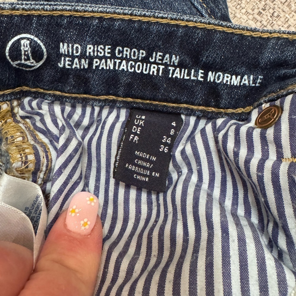 Lands’ End Mid Rise Crop Blue Denim Jeans Sz 4 - Picture 10 of 12